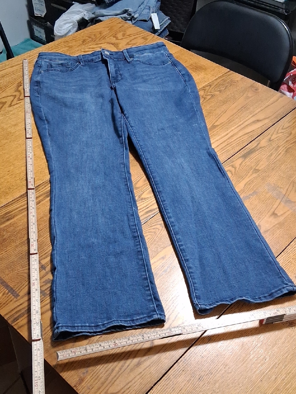 NYDJ Jeans Womens 12P PETITE BLUE MINI BILLIE BOOTCUT BOOT CUT  Denim Used Kick